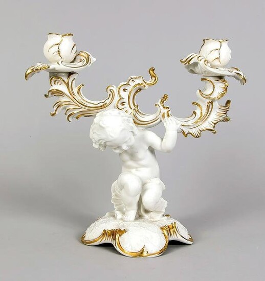Figural candlestick, 2-flame