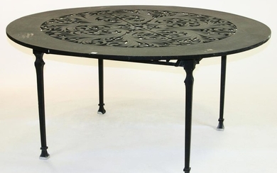 Florentine Craftsmen Black Filigree Iron Table