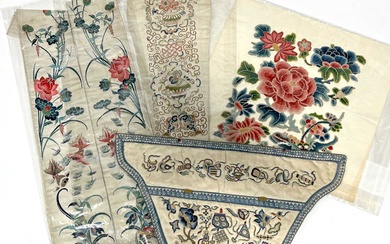 Four pieces of 18th/19th century Chinese silk work