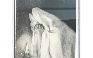 Framed Francisco Zuniga (1912-1998) Lithograph, La Vela