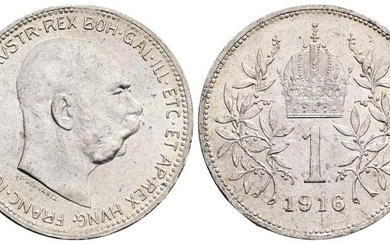 Franz Joseph I. 1848-1916 1 Krone, 1916. Wien 4,98g Frühwald...
