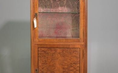 French Walnut Marble Top Vitrine / Cabinet