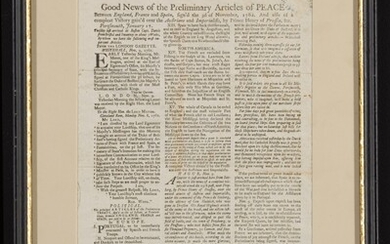 French and Indian War, News of Peace Treaty