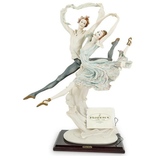 G. Armani "Ballerinas Grand Jete" Capodimonte Porcelain Figurine
