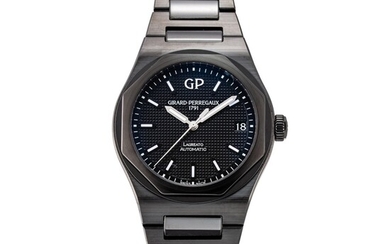 GIRARD-PERREGAUX | LAUREATO, REFERENCE 81010-32-631-32A, A CERAMIC WRISTWATCH WITH DATE AND BRACELET, CIRCA 2015