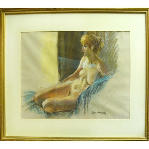 GWEN MANDLEY and BYLLI HOMAR 'Nudes Studies', one in charcoa...