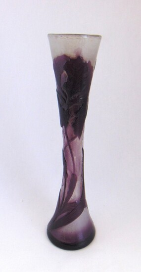 Galle fire polished cameo glass vase