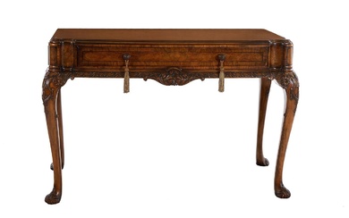 George III Style Carved and Inlaid Walnut Serving Table