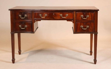 George III Style Mahogany Serpentine-Front Desk