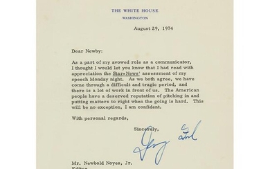 Gerald Ford Typed Letter Signed as President