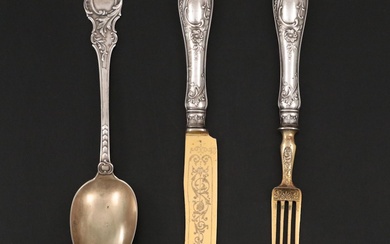 German 800 Silver Fruit Set, Late 19th/ Early 20th Century
