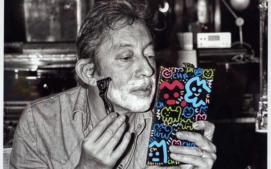 Gilles OUAKI, né en 1944-CHANOIR 1980, né en 1976. Serge Gainsbourg se rasant aux chats...
