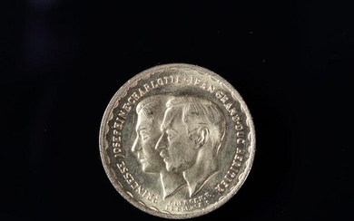 Gold Coin 20 Francs 1953 with the effigy of Grand Duke Jean and Princess Charlotte
