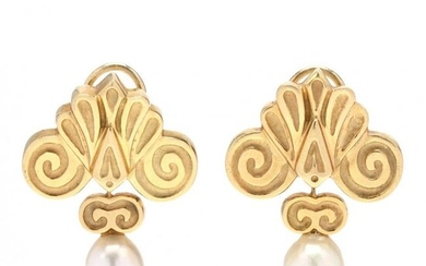 Gold and Pearl Earrings, WING