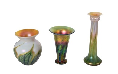 Group of 3 Lundberg Studios Art Glass