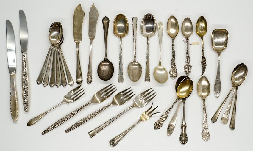 Group of Assorted Sterling Flatware and Spoons