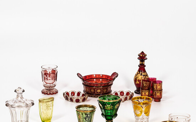 Group of Continental Glass Table Items