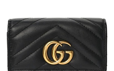 Gucci Calfskin Matelasse GG Marmont Wallet Black