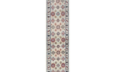 Hand Knotted, Taupe, Afghan Special Kazak Pure Wool, XL Runner Rug