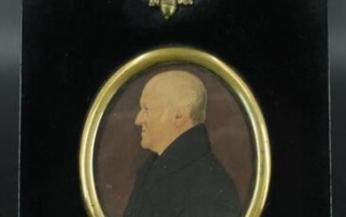 Hand Painted Miniature Portrait of a Gentleman