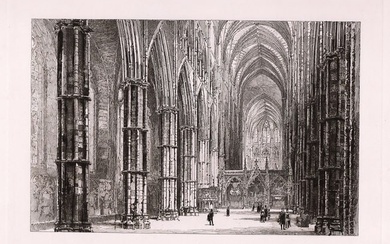 Herbert Railton The Interior of the Nave 1889 etching