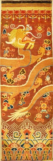 Important Large Ningxia 'Pillar-Temple Rug' (Imperial
