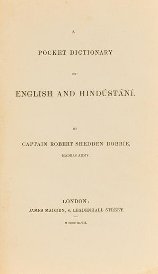 India.- Dobbie (Capt. Robert Shedden) A Pocket
