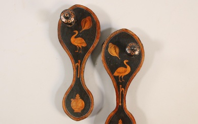 India, a pair of lacquered and painted sandels, early 20th century