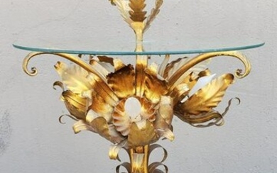Italian 30s Floarl Glass Table Lamp
