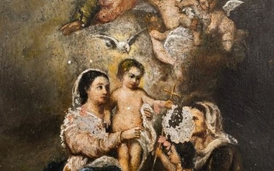 Italian School 18th Cent. Religious Scene Oil on Copper