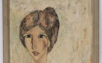I. Sankowsky Modigliani Style Portrait Painting