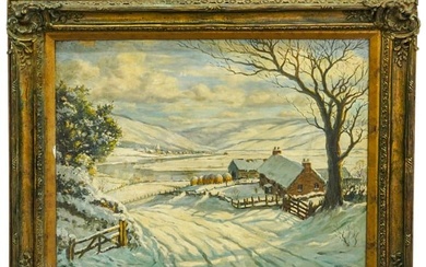 J.T. Walker Oil On Canvas Winter Landscape