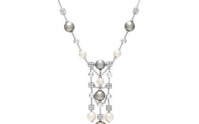Jewellery Necklace BVLGARI, necklace, Lucea, 18K white gold, cultured whi...