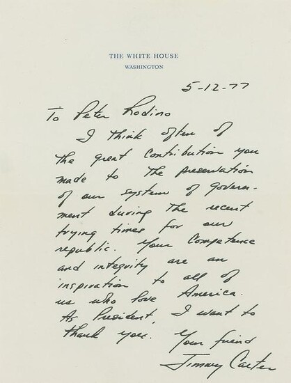 Jimmy Carter Autograph Letter Signed
