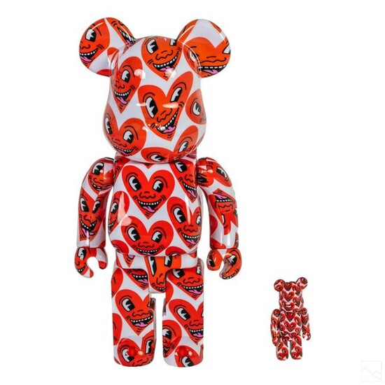 Keith Haring Bearbrick 400% & 100% V6 Hearts Toys