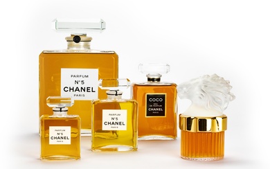 Konvolut Chanel- und Lalique-Flakons, Konvolut Chanel- und Lalique-Flakons