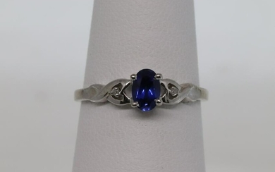 Ladies Diamond & Sapphire Ring