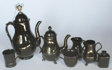 Large Jackfield Earthenware Tea & Coffee Service