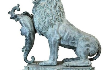 Large Metal Lion Sculpture