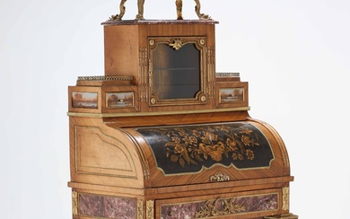 Large chatol with cylinder flap and display case - 20th century