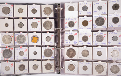 Large collection of mainly silver world coin in album, mainly...