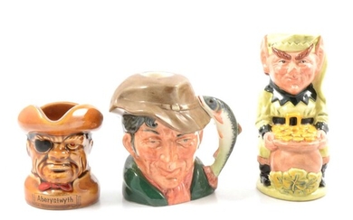 Large collection of small and medium sized character jugs, mostly Doulton