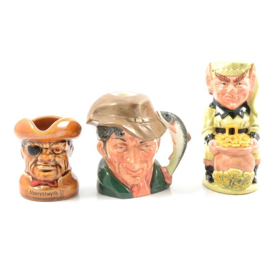 Large collection of small and medium sized character jugs, mostly Doulton