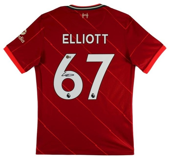 Liverpool FC Harvey Elliott Signed Red Nike Jersey Autographed BAS