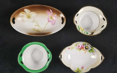 Lot of 4 Handpainted Serving Bowl Dishes