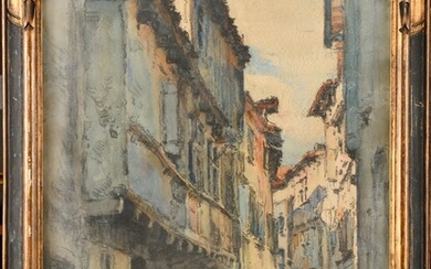 Louis Agricol MONTAGNÉ (1879-1960) Rue animée Pastel Signé en bas à droite 61 x 45.5...