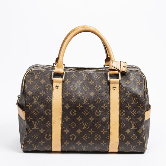 SOLD. Louis Vuitton: A "Carryall" travel bag of brown monogram canvas with brown leather trimmings, gold tone hardware and two handles. – Bruun Rasmussen Auctioneers of Fine Art