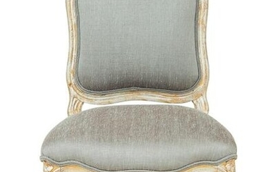 Louis XV-Style Argente-Leaf Side Chair