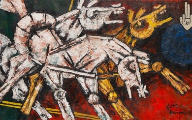 Maqbool Fida Husain (1915-2011) "Horses"