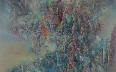 Marc JANSON (1930-2022) « Une nuée de frondes » Huile sur toile signée en bas...
